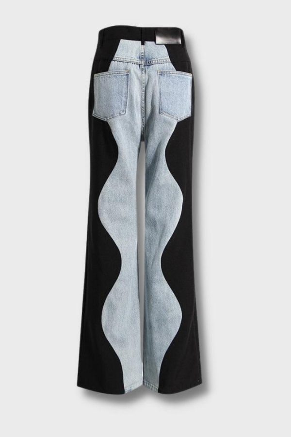 Y2K Wave Panel Jeans