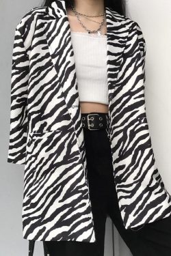 Zebra Print Long Blazer