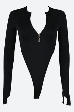 Zip Up High Leg Bodysuit