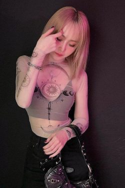 Zodiac Graphic Mesh Top