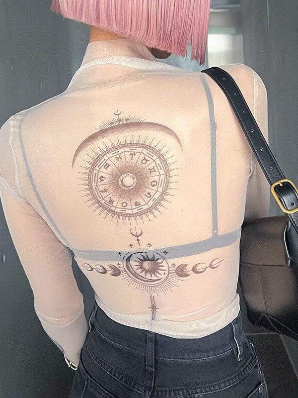 Zodiac Graphic Mesh Top