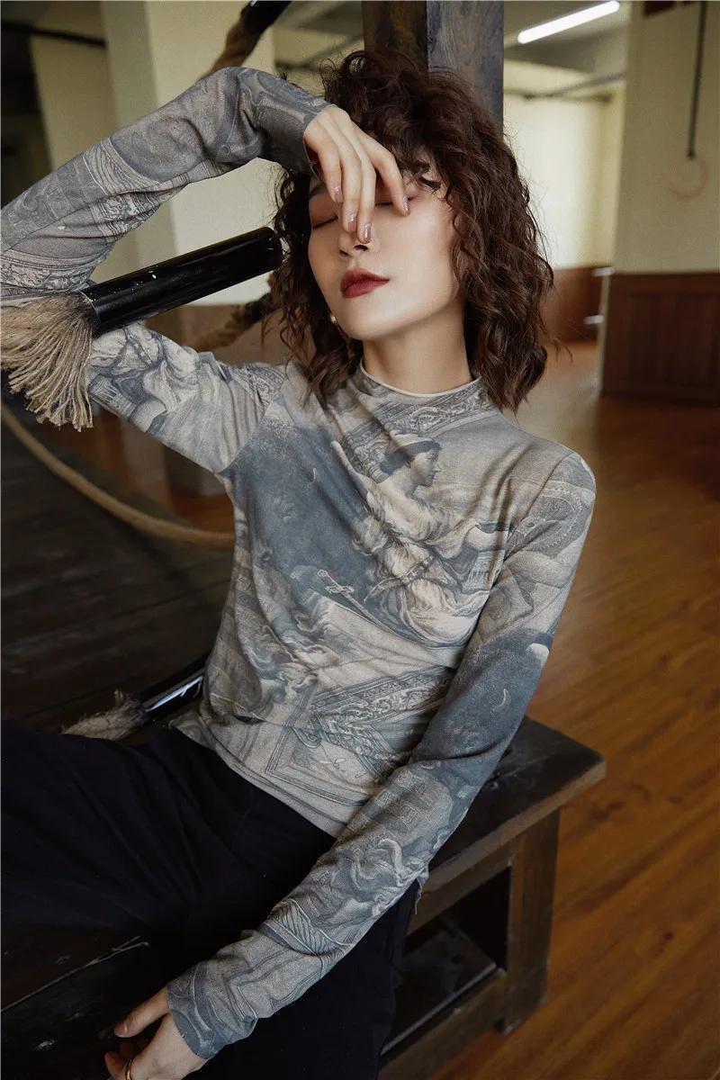 Baroque High Neck Fitted Top: Elevate Your Oversized Turtleneck Outfit