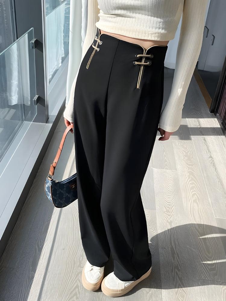Casual High Waisted Pants - Khaki Pants Outfit Casual Women