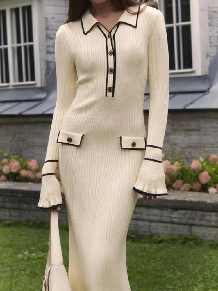 Classic Ribbed Midi Dress - Lace Midi Dress Spring