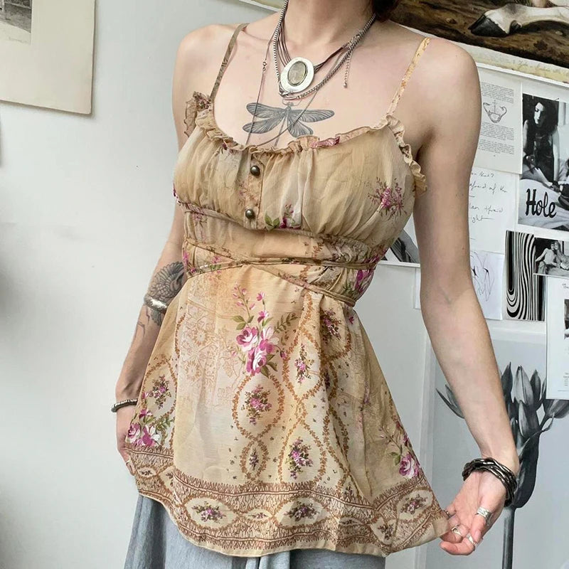 Cottagecore Shoulderpad Top: Elevate Your Style with Vintage Charm