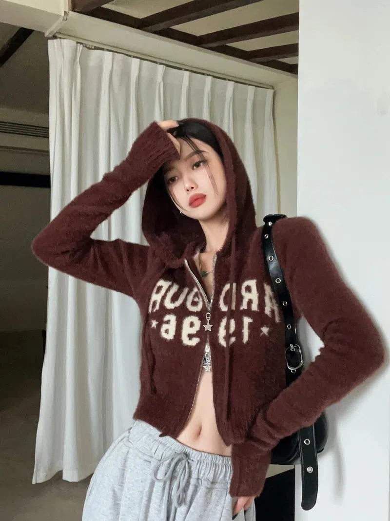 Fluffy Double Zip-up Hoodie: Perfect for a Cool Blue Outfit