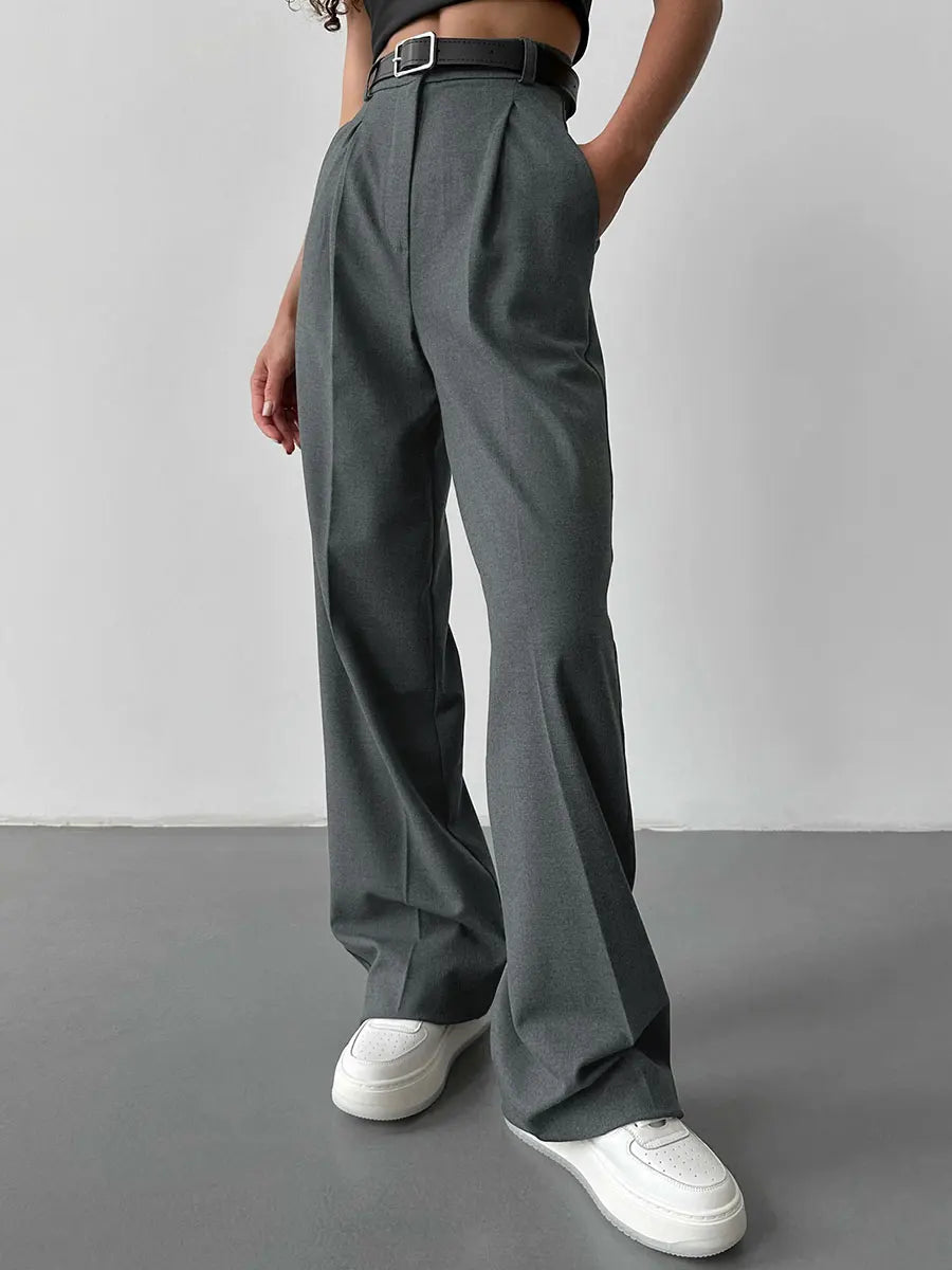 Stylish High Waisted Tailored Wide Leg Pants Outfit for Effortless Elegance