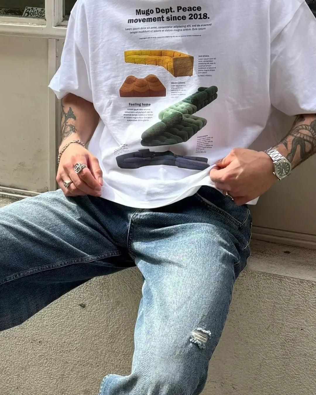 Modern Sofas and Stylish Lace Trimmed Tee for Chic Living Spaces