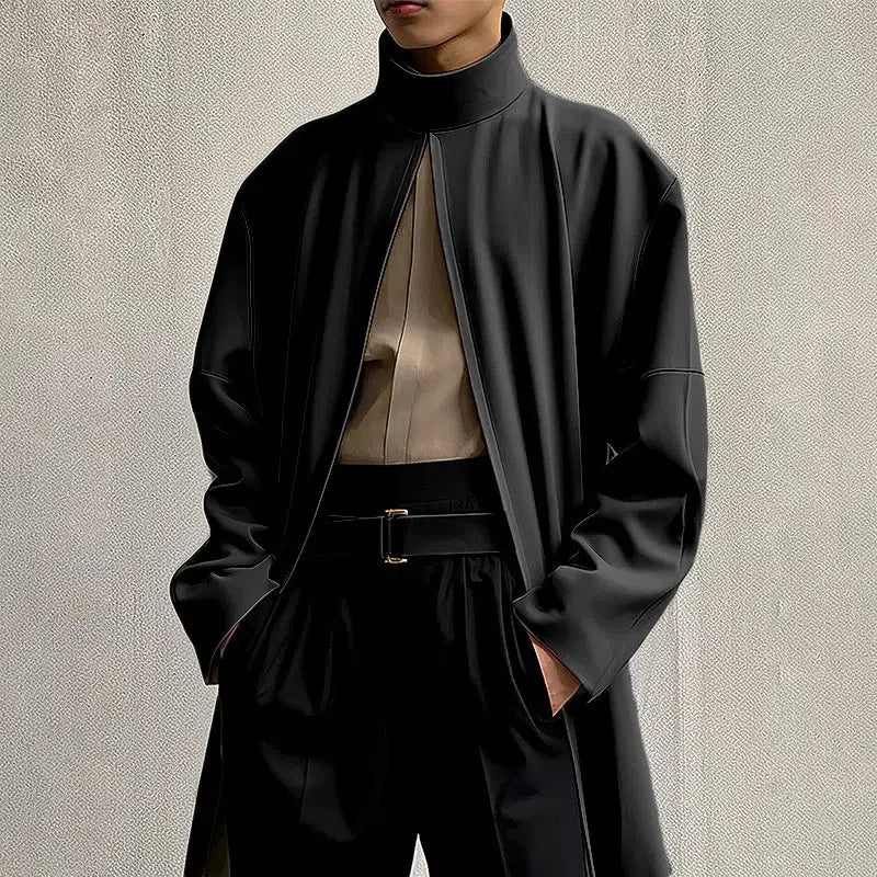 Open Front High Collar Jacket for Stylish Layering and Comfort