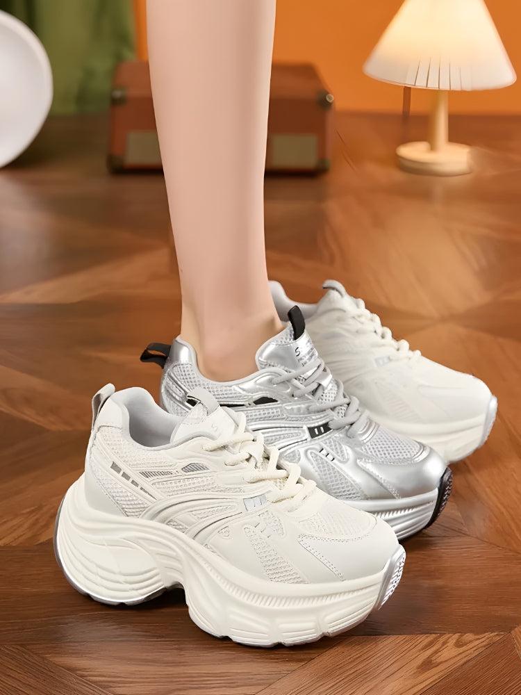 Stylish Platform Sneakers: Elevate Your Look with White Lace Sneakers
