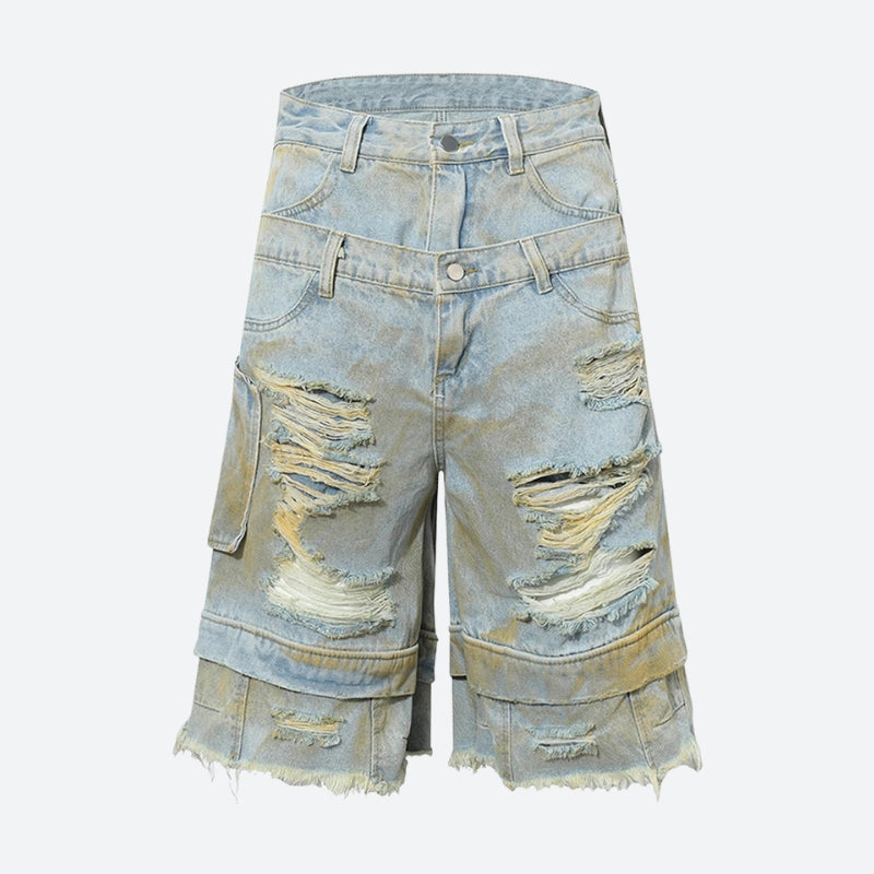 Stylish Ripped Denim Shorts: How to Rock a Holographic Shorts Outfit