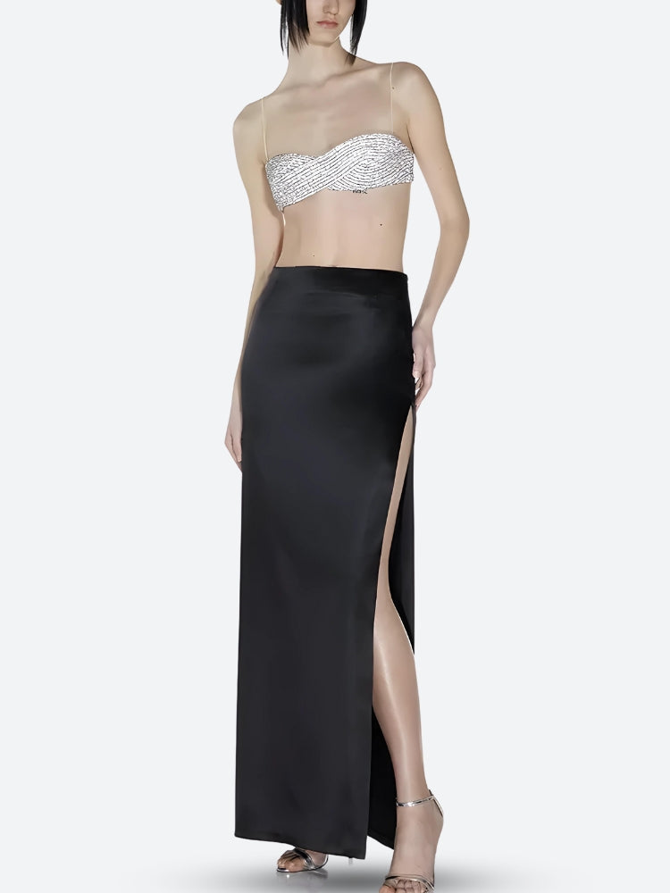 Sparkle Rhinestone Metallic Bra Top for Dazzling Style