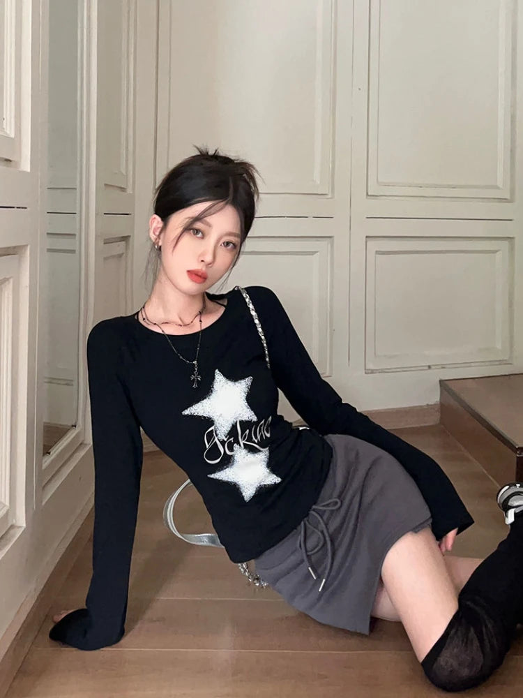 Y2k Star Print Top: a Stylish Addition to Your Wardrobe
